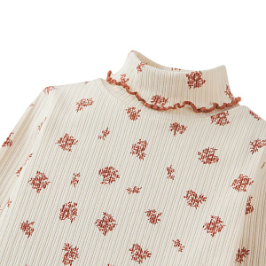 Лонгслив с воротником Gingersnaps "Rosemary", цветы на ванильном